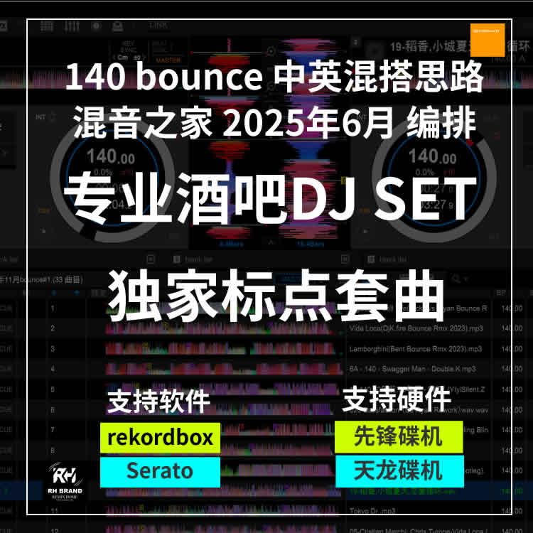 2025年6月编排 140 bounce  60分钟 标点 SET（34首）
