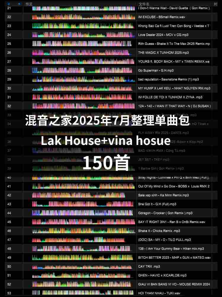 7月-Lak House+vina hosue 150首