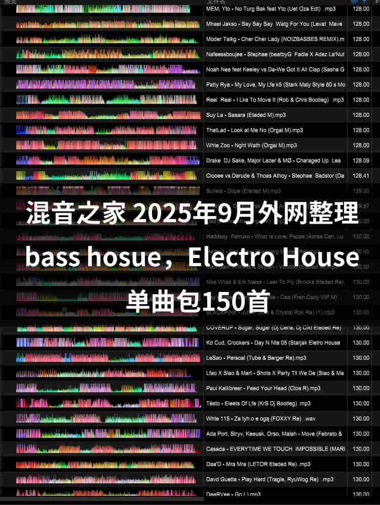 混音之家 9月外网整理 Electro House+bass hosue 150首