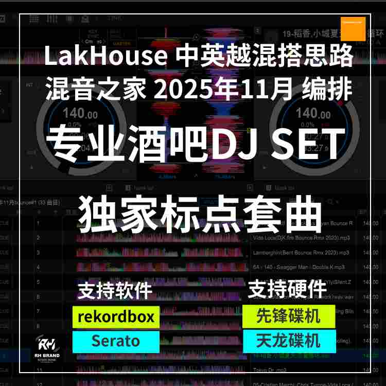 2025年11月编排LakHouse 60分钟标点SET专业打碟套曲