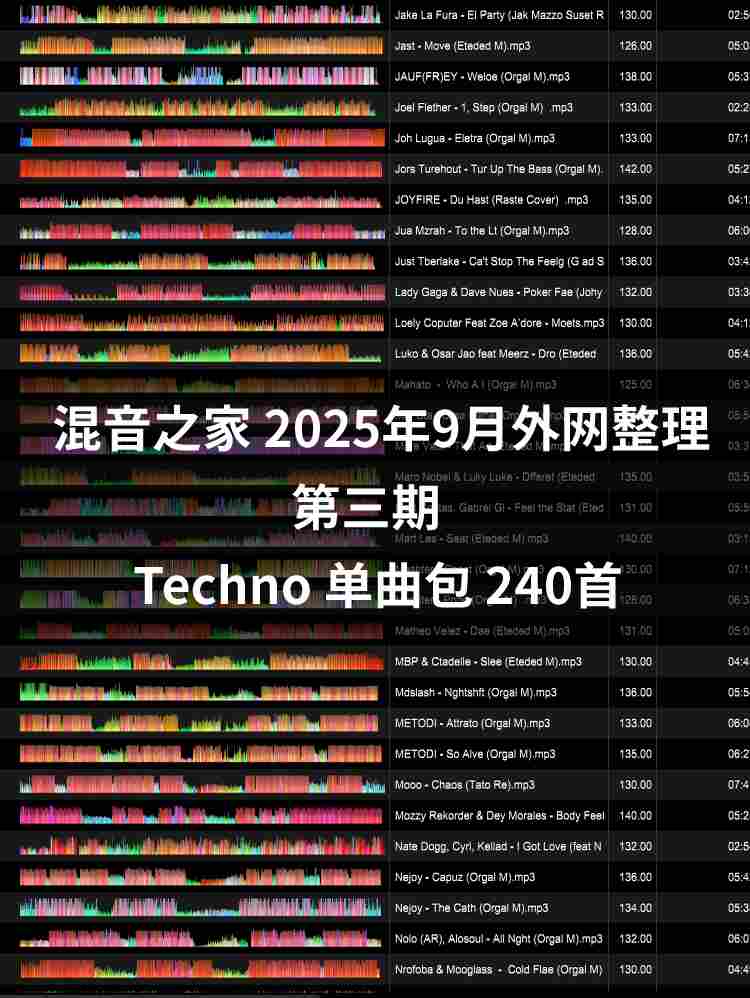 混音之家9月外网整理 第三期 240首 techno